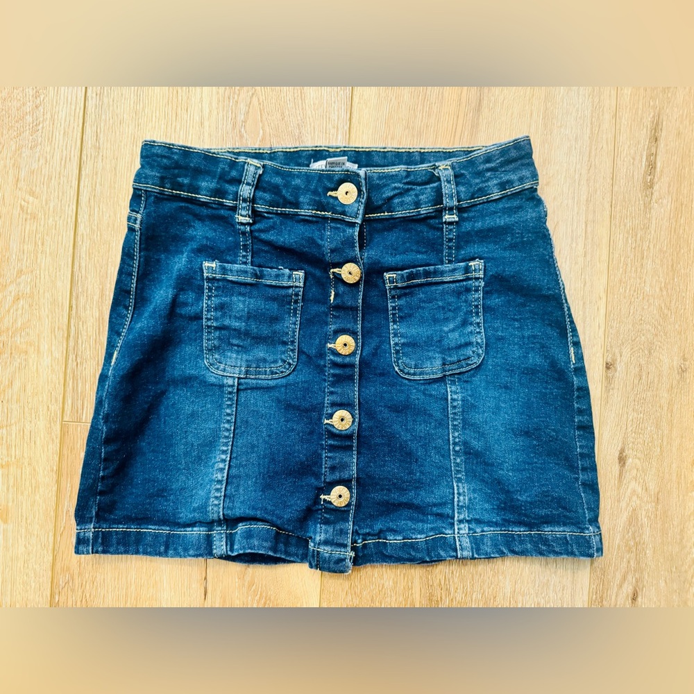 Steve Madden Denim Skirt - Blue Jean Button Front with Pockets Girls Size 12